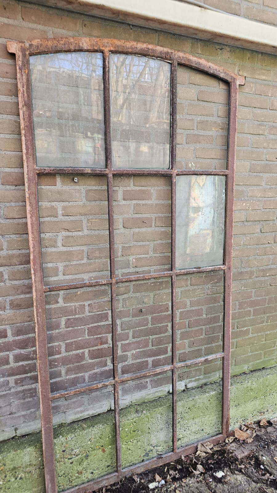 Gietijzeren spiegel oud raam woonkamer industrieel groot RensCreates