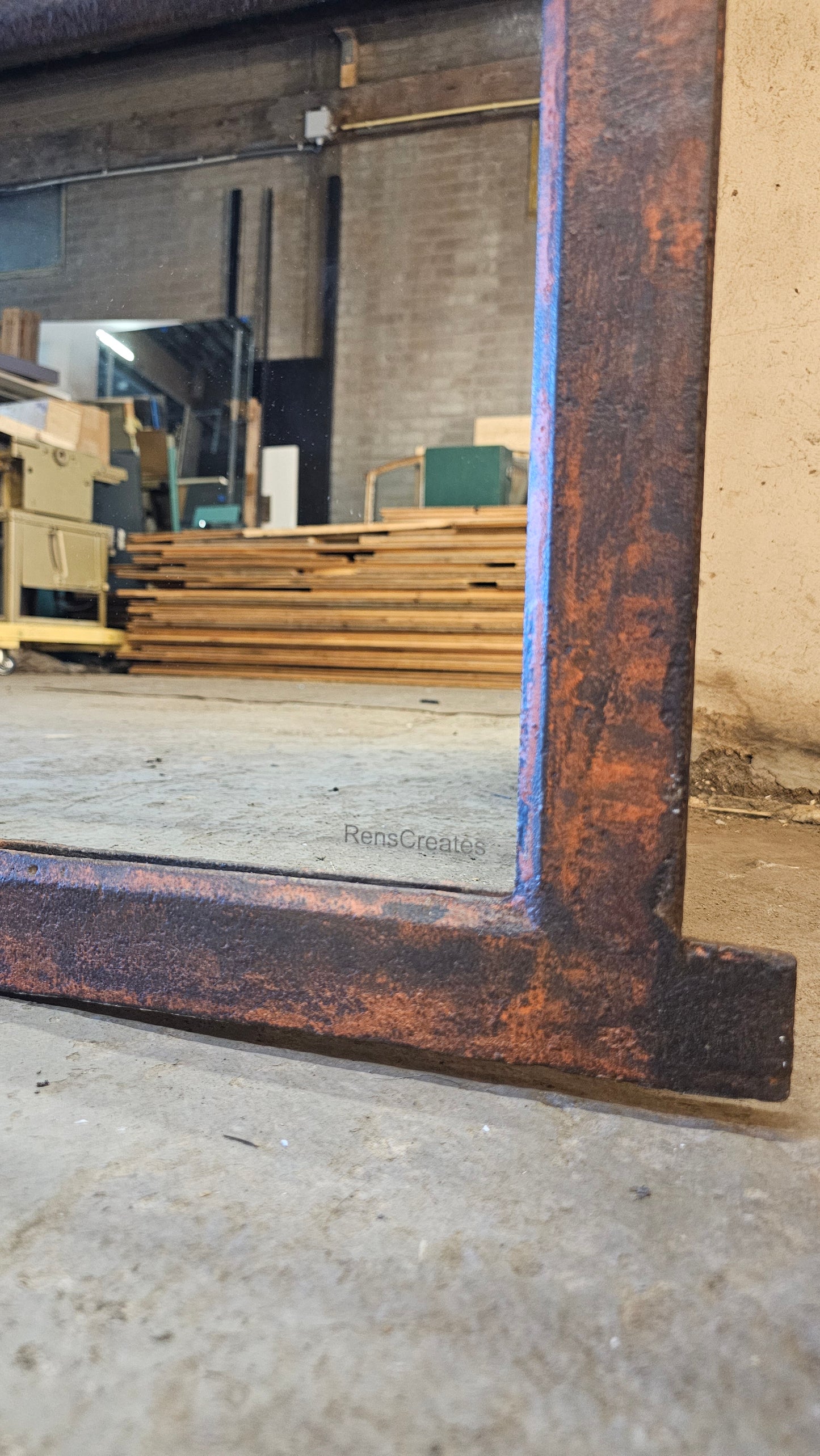 VIII - Grote gietijzeren spiegel - 200x140 cm