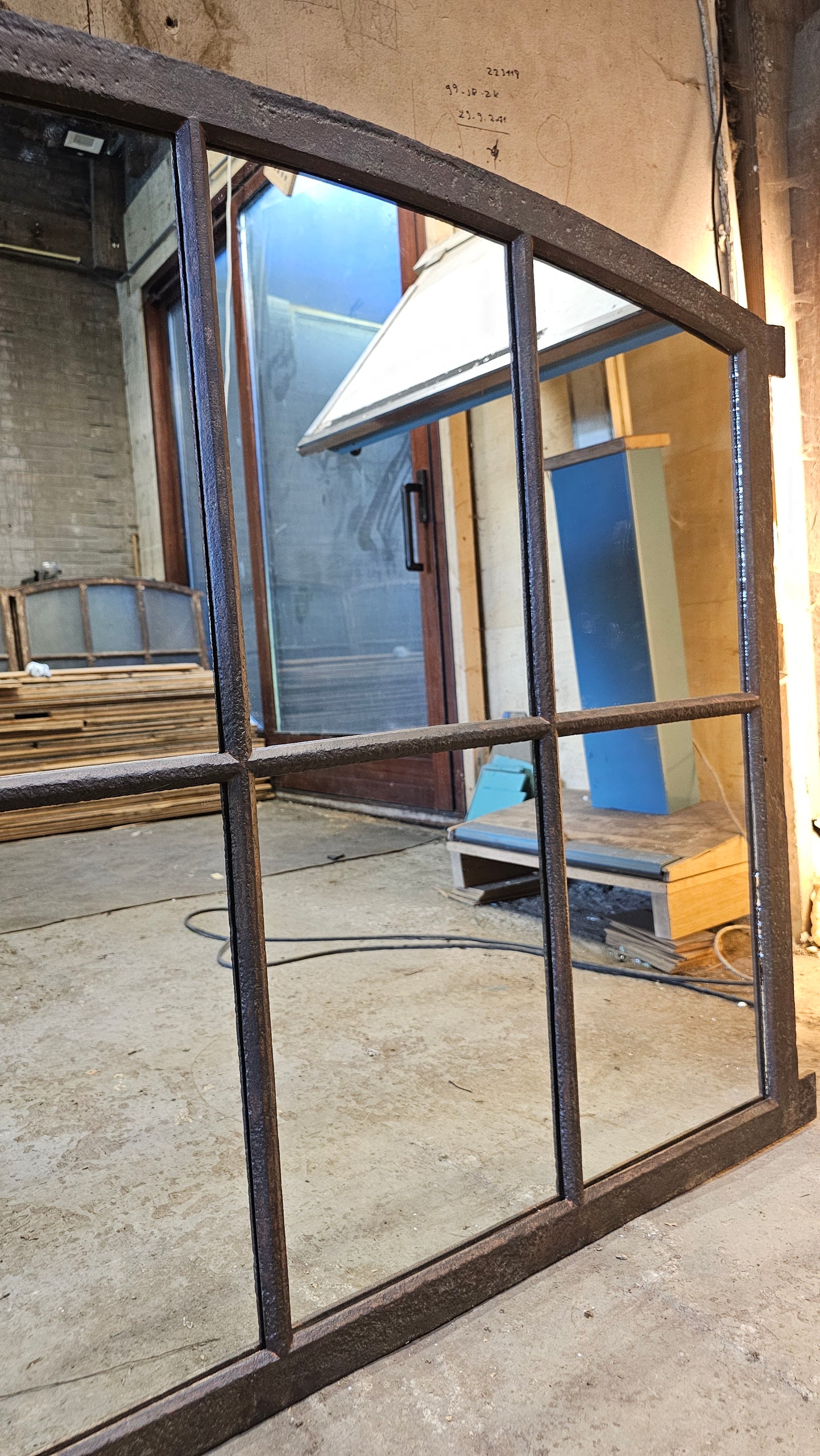 X - liggende gietijzeren spiegel - 150x107,5 cm